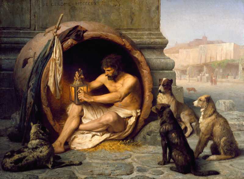 Diogenes Sitting in his Tub by Jean-Léon Gérôme (1860)